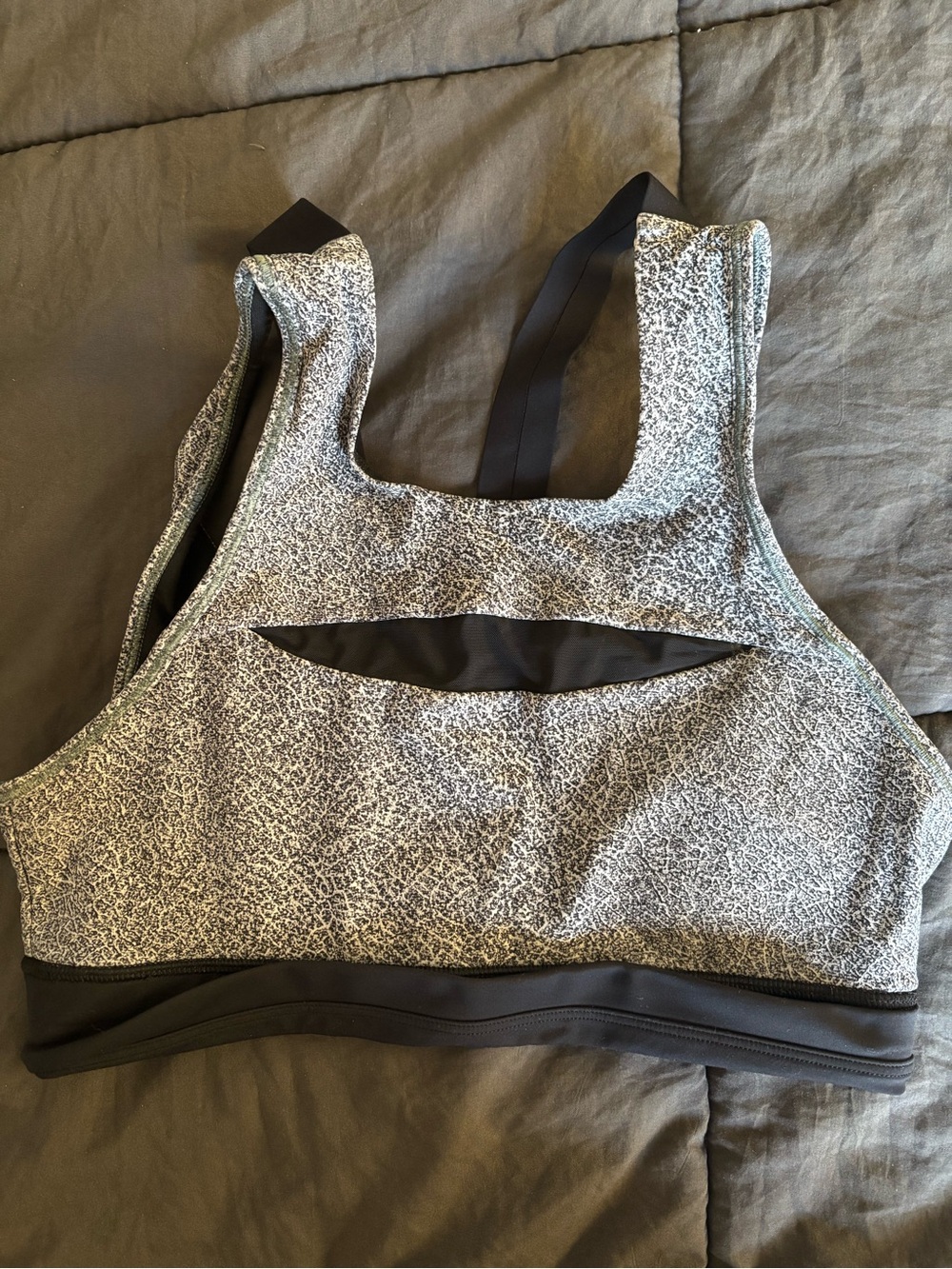 lululemon athletica Gray Speckle Sports Bra with Back Cutout